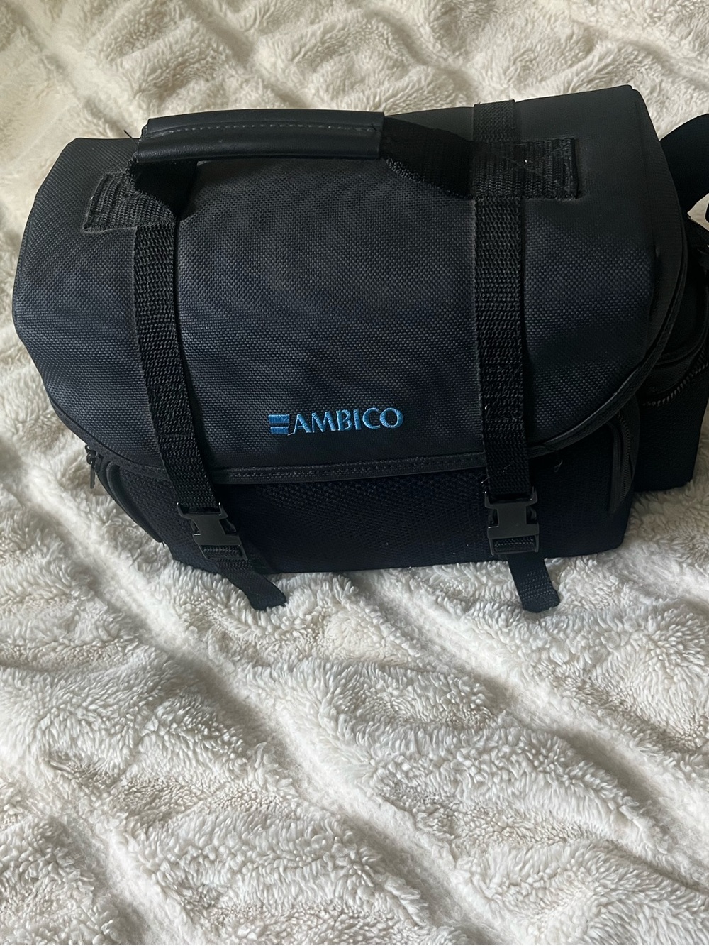 Black Messenger Bag for Men - Durable Everyday Carry- Panasonic Video Camera